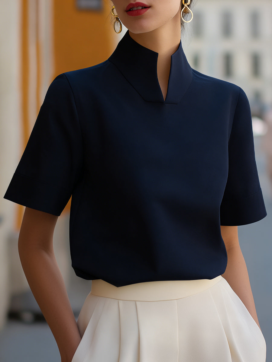 Dik Yaka Minimal Bluz — 6. görsel