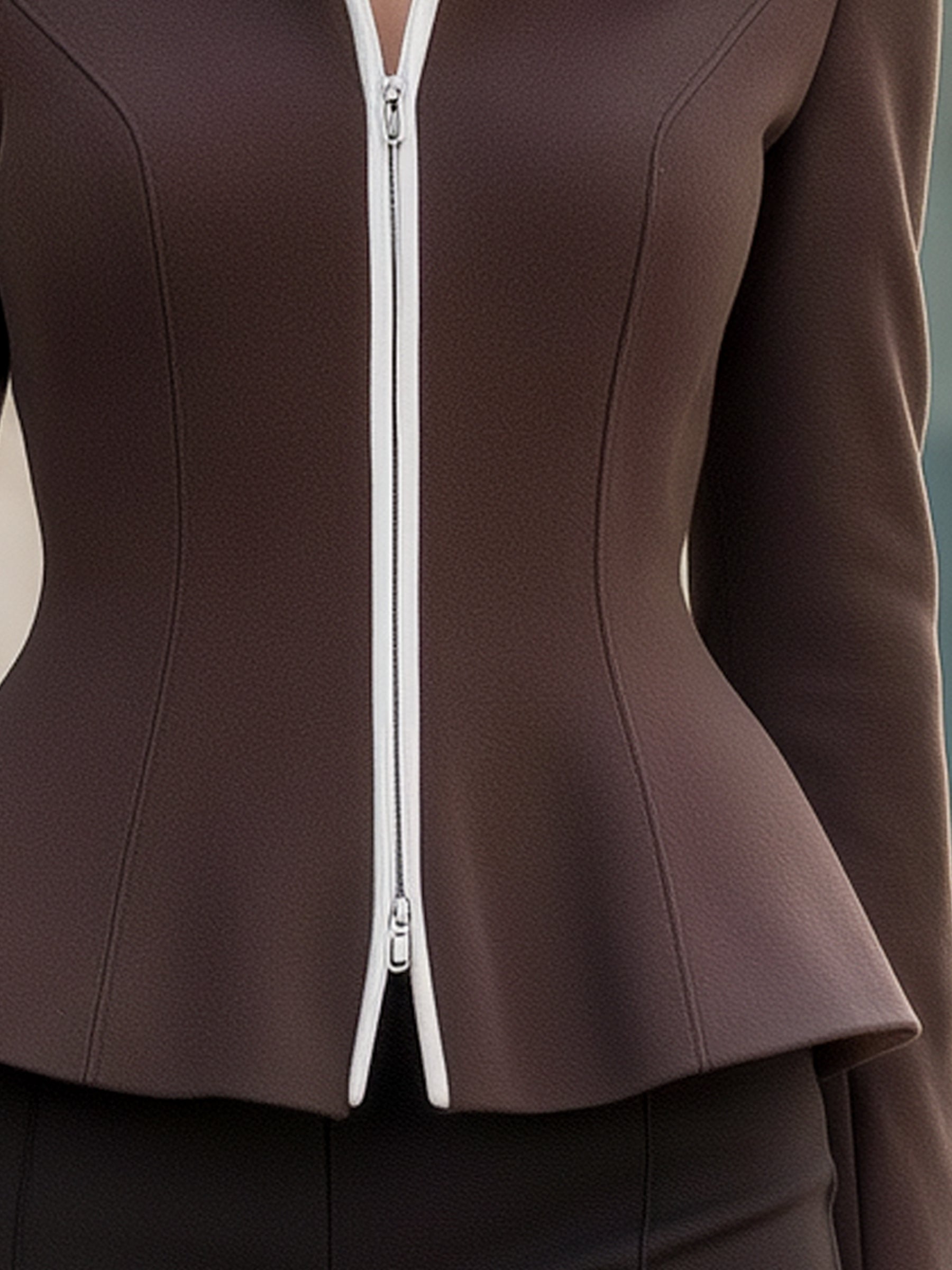 Kontrast Yakalı Peplum Ceket — 5. görsel