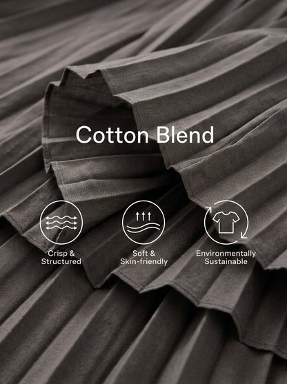 Kadın Minimalist İki Renkli Drapeli Yaka Maxi Elbise